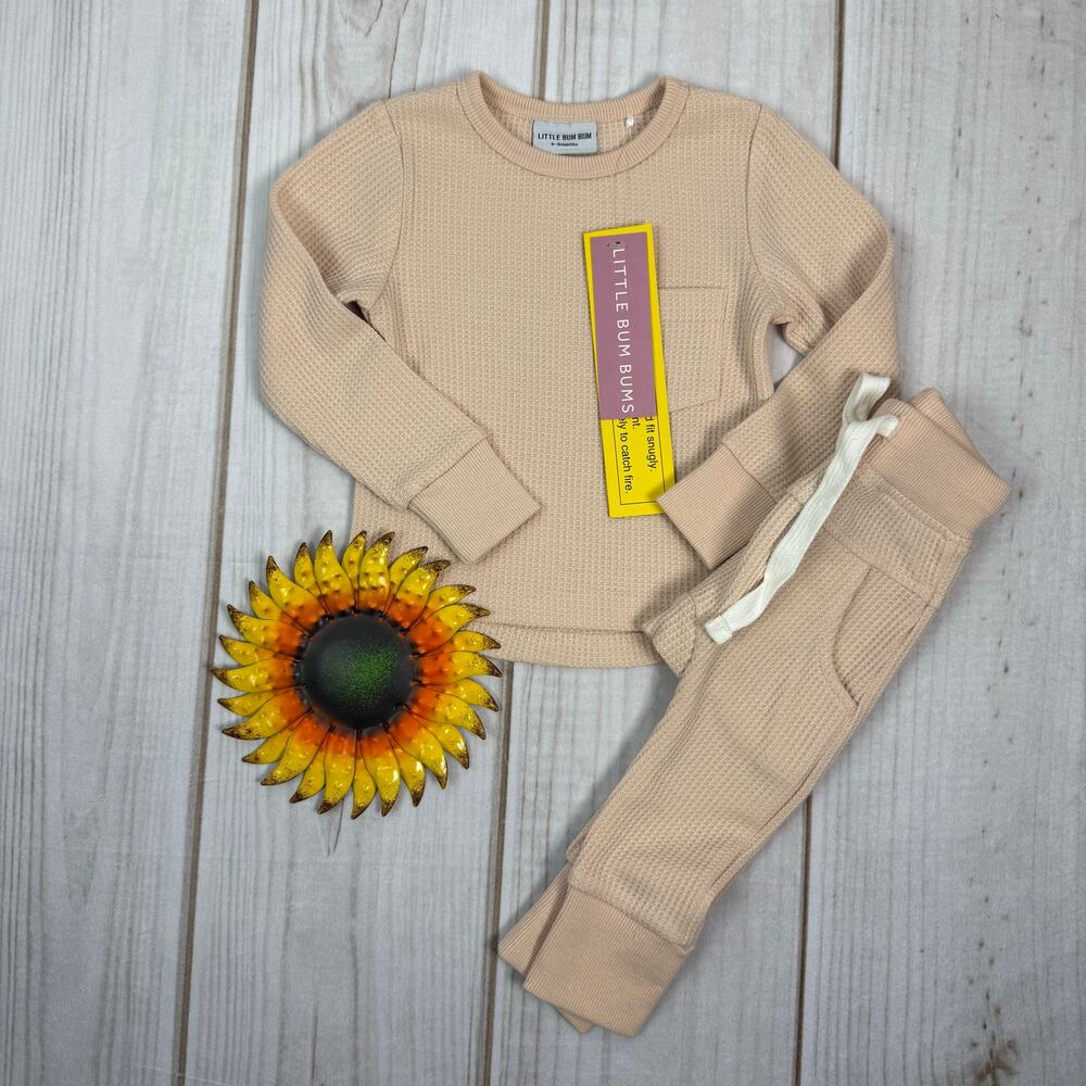 little bum bums waffle baby jogger set 6-9M